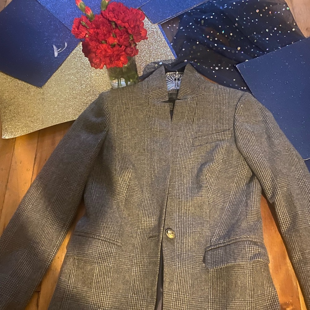 J.CREW 70% WOOL REGENT BEIJE BROWN CLASSIC BLAZER Coat LUX COZY VTG - Picture 15 of 16